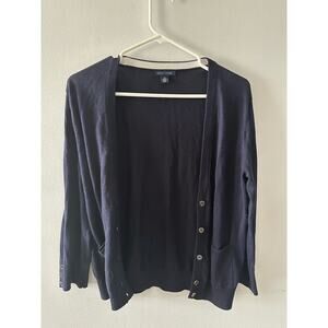 Tommy Hilfiger Sweater Women's Medium Navy Blue Cardigan Academia Country Club